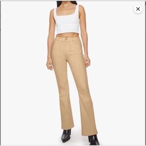 Mother High Waisted Weekender Skimp Flare Jeans Tan Second Chance 27 Retro Boho